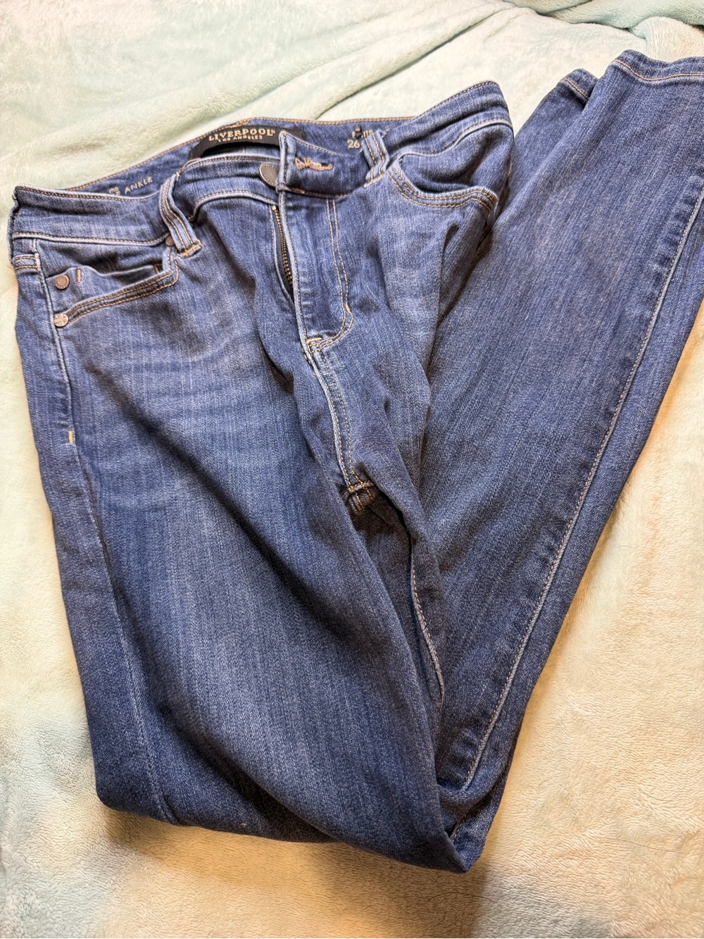 Liverpool Los Angeles High Rise Ankle Skinny Jeans Size 2/26 Petite Stretch